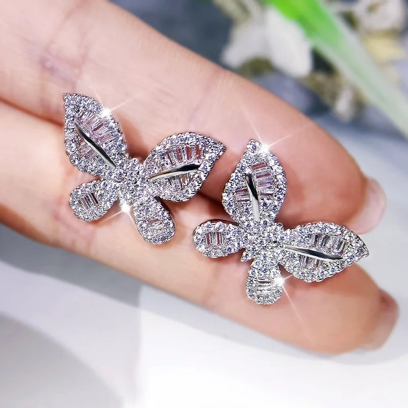 Women's Jewelry Set Butterfly Shape Earrings Ring Necklace Set