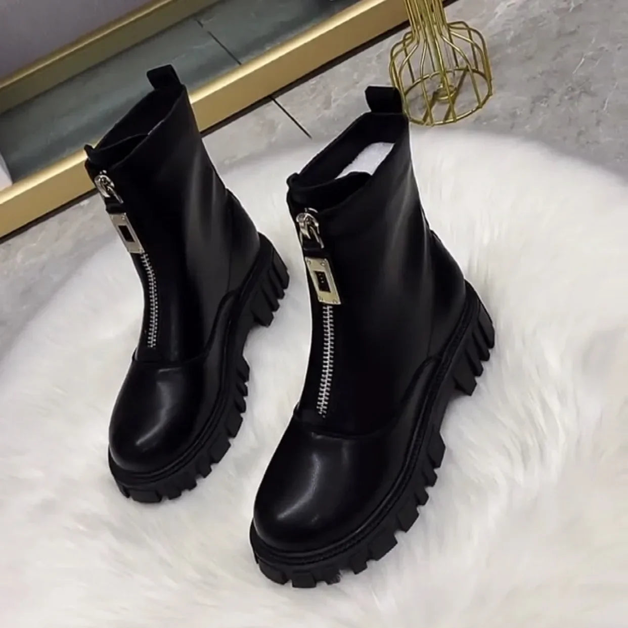 Women Boots Fashion Casual Leather Boot