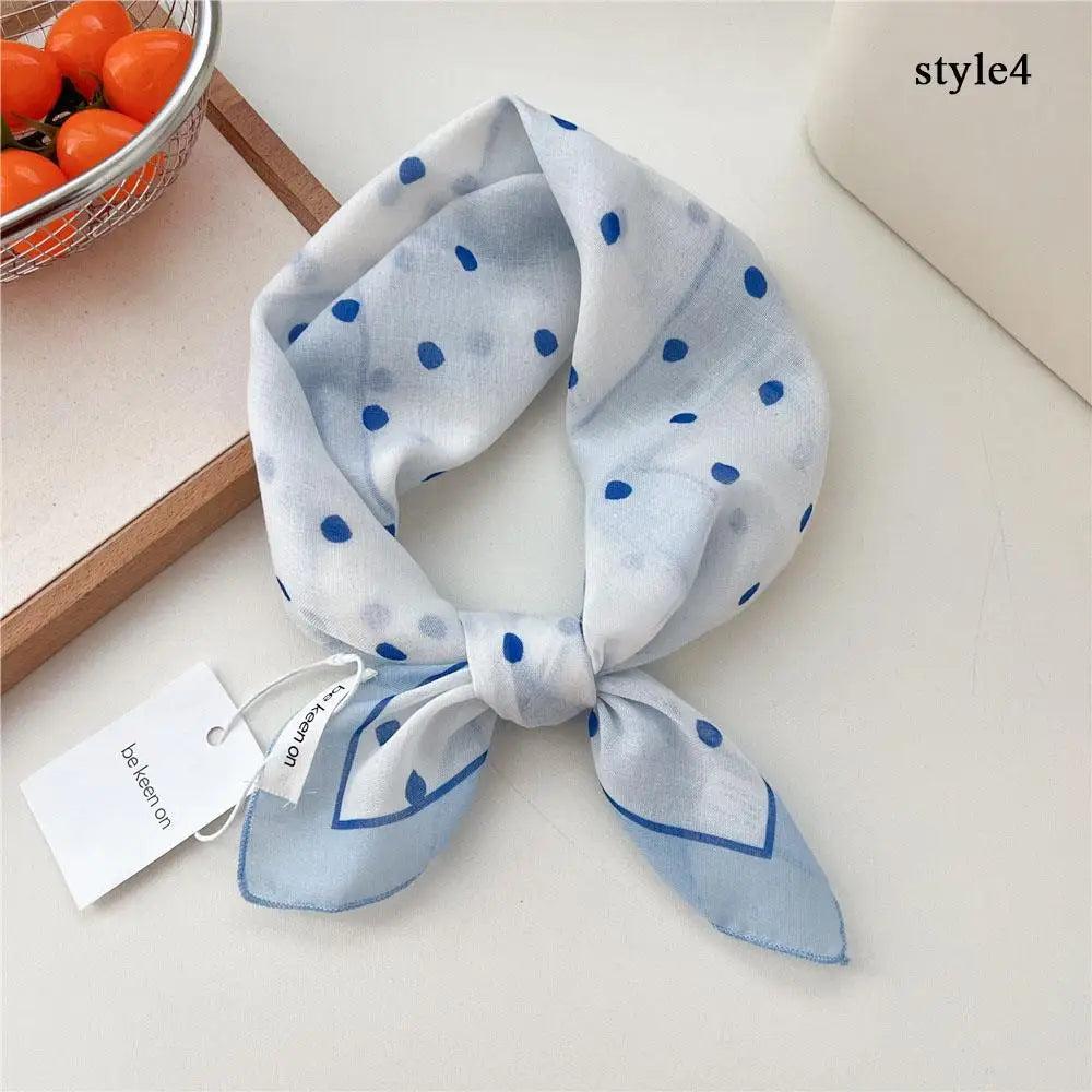 Dot Print Square Headbands Neck Scarves