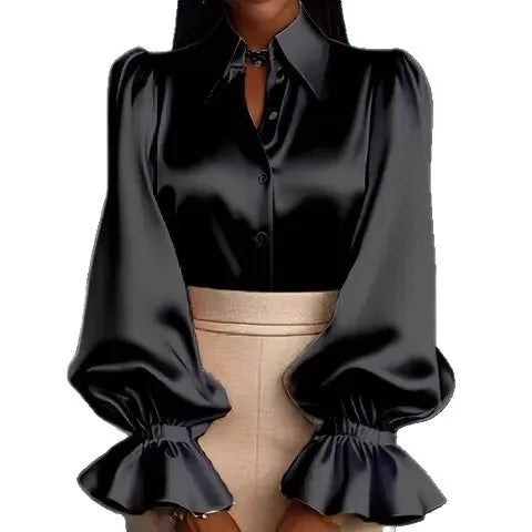 Long Sleeve Blouse Office Elegant Work Shirt