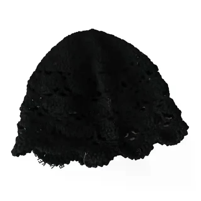 Ladies Hollow Out Lace Jacquard Hat Soft Manual Crochet Knitted Hat