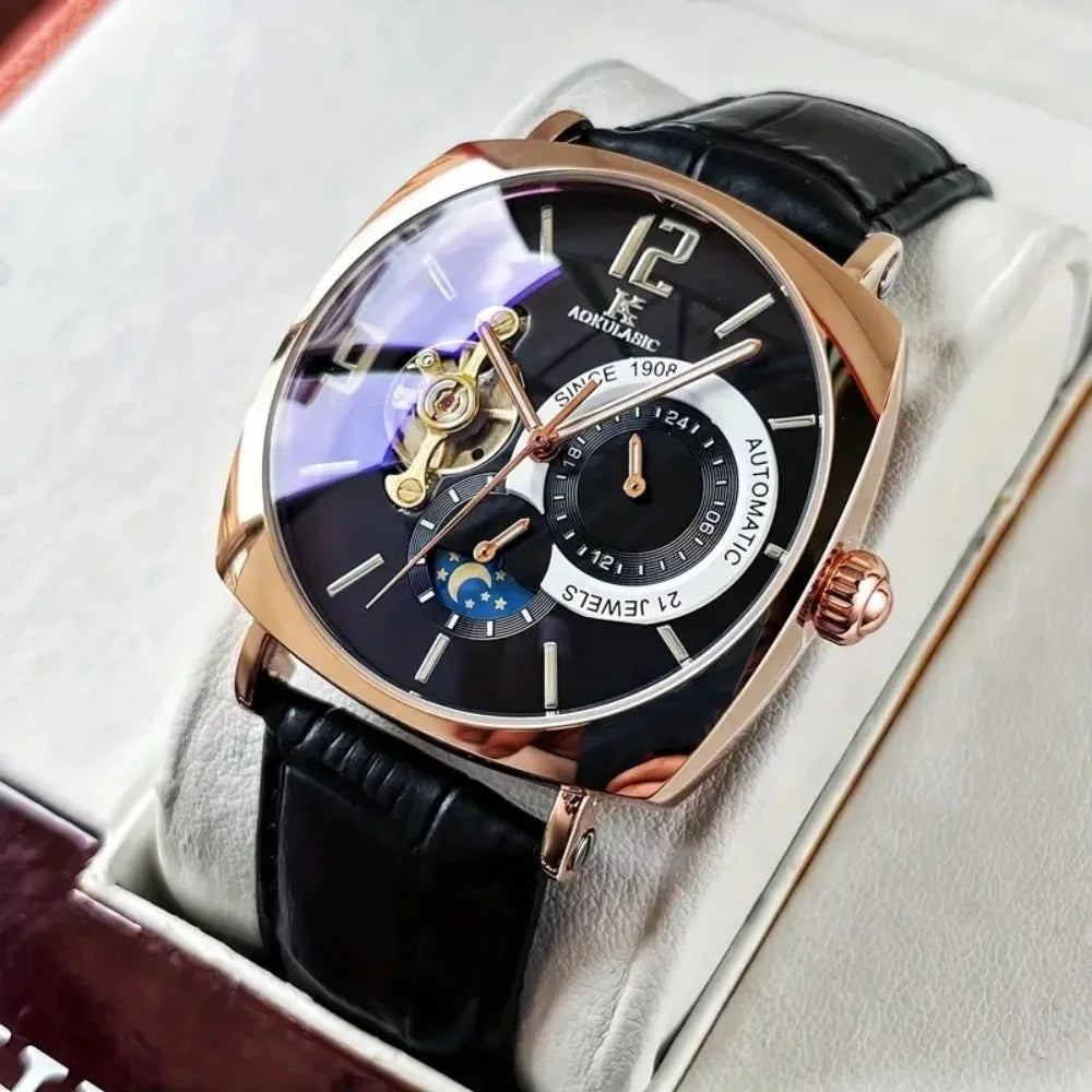 Retro Mechanical Men's Watch | Elegant, Skeleton Dial, Hollow Design, Alloy Case Casual watch