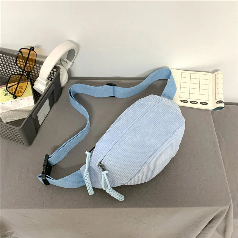 Casual Corduroy Belt Bags for Women