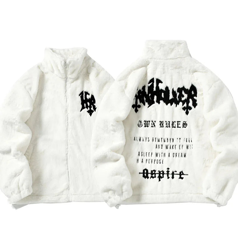 Mens Rabbit Fur Jacket Coats Zip Up Fashion Outerwear