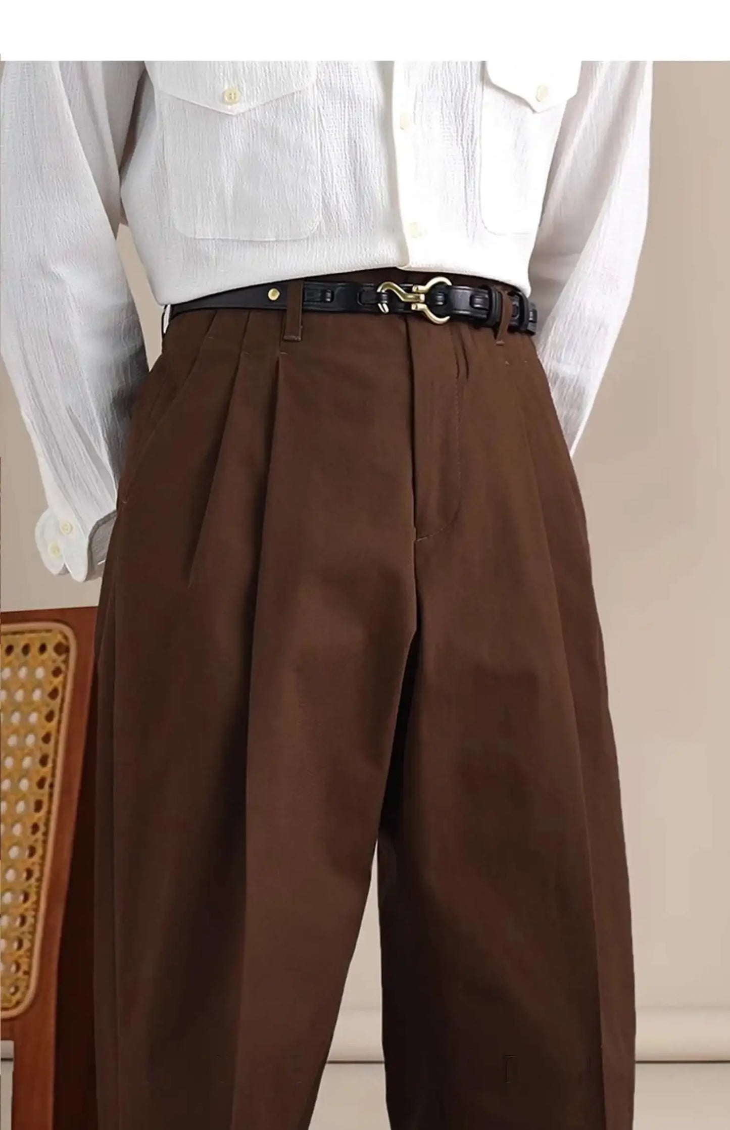 Men Dress Pants CottonBlack White Trousers