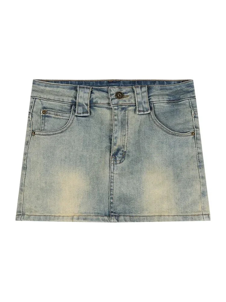 Simple Basic Woman Skirts Retro Chicly Denim Skirt