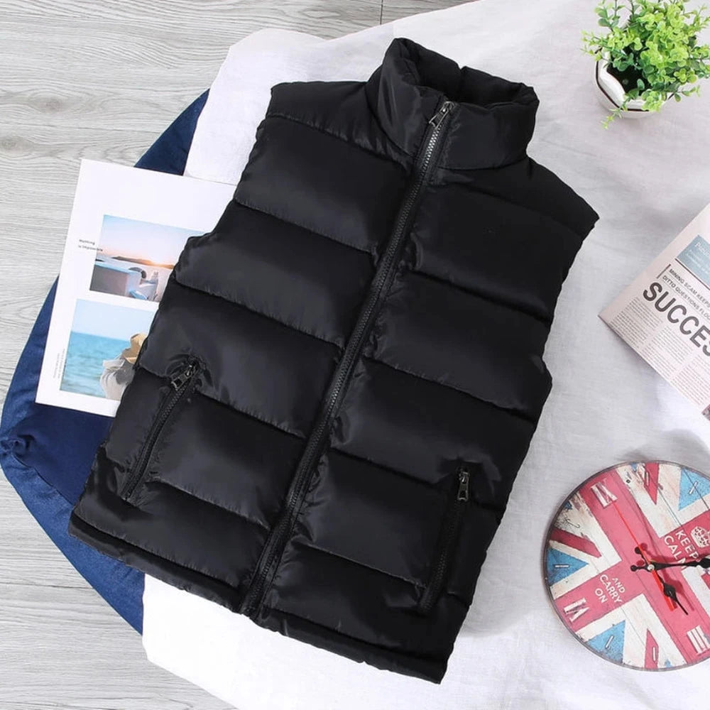 White Vest Jacket Men Slim Fit Stand Collar