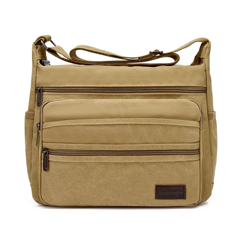 Men's Canvas Shoulder Bag Casual Travel Crossbody Bags