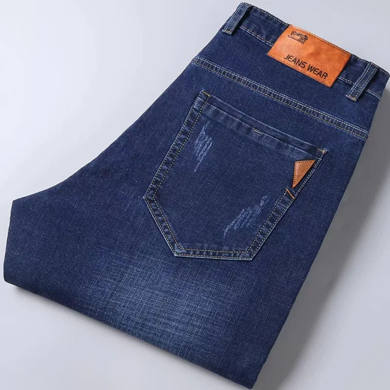 Men Fashion Straight Jeans Slim Fit