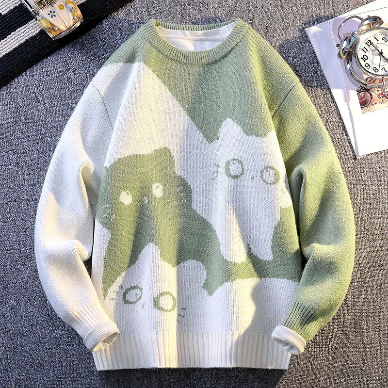 Cartoon Cat's New Knitted Sweater Warm Knitted Sweater