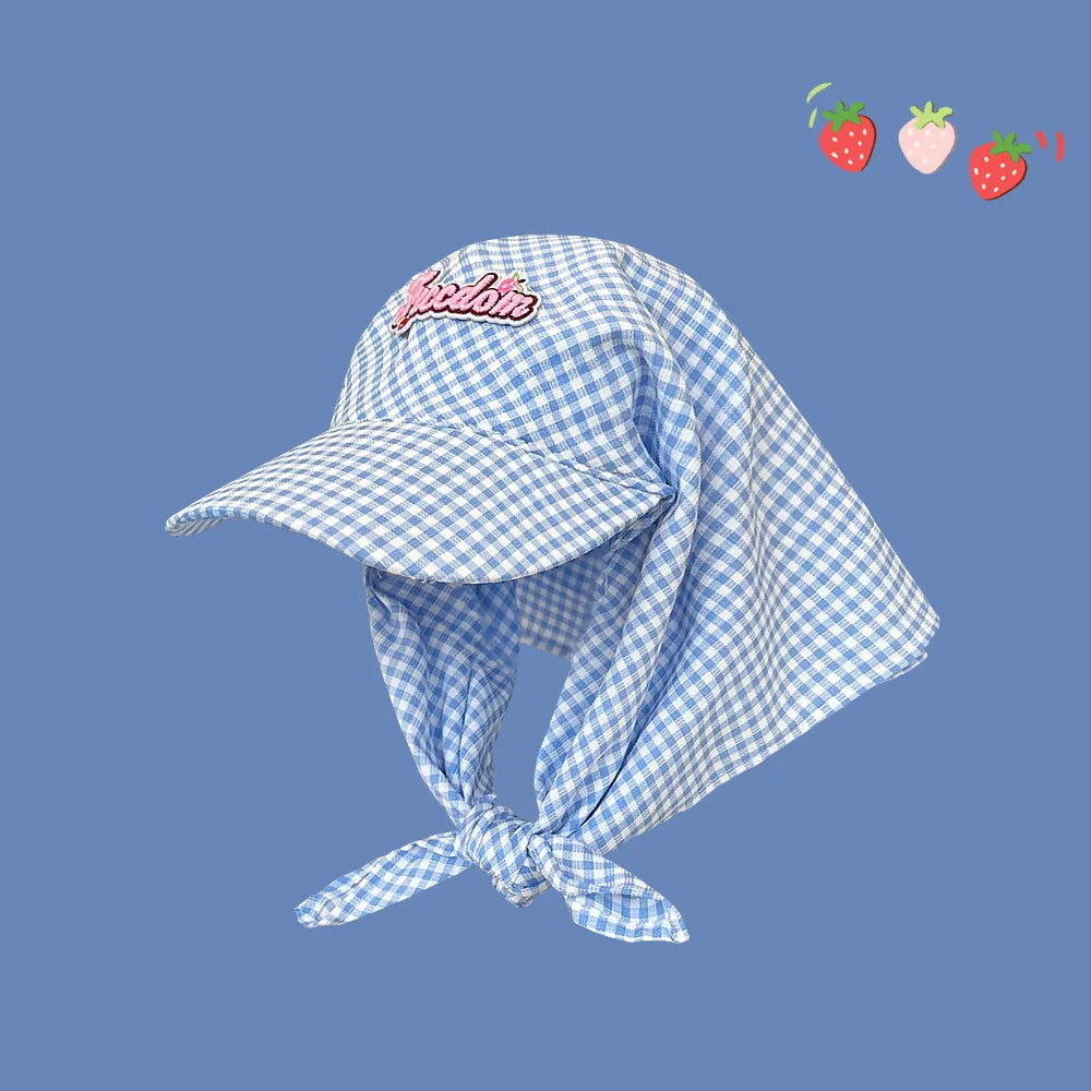 Ladies' Sunshade Hats Plaid Simple Versatile Headwears