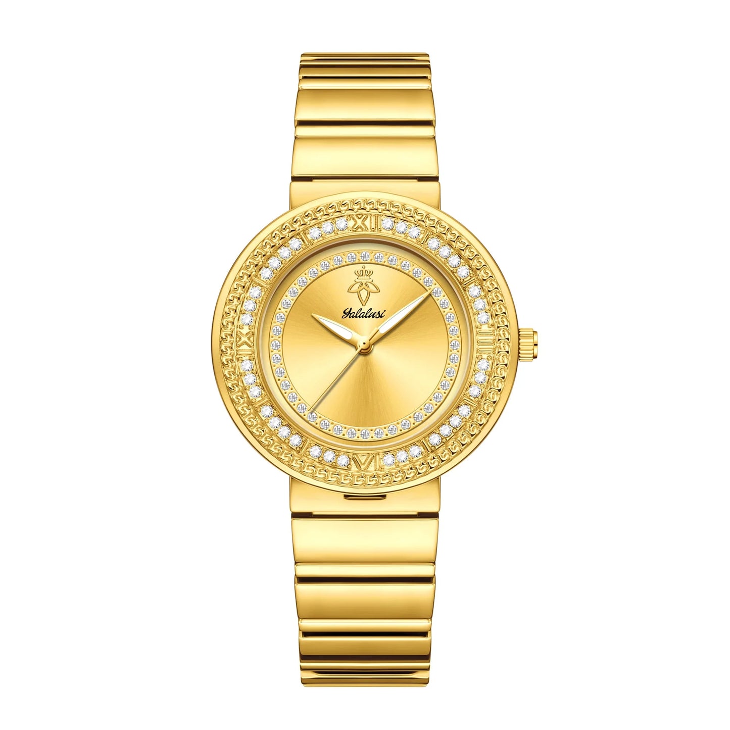 Luxury Diamond-Set Bracelet Watches Quartz Water-Resistant
