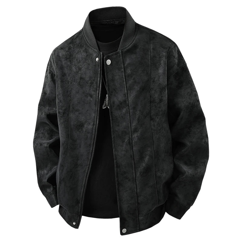 Mens Leather Jacket Suede Waterproof