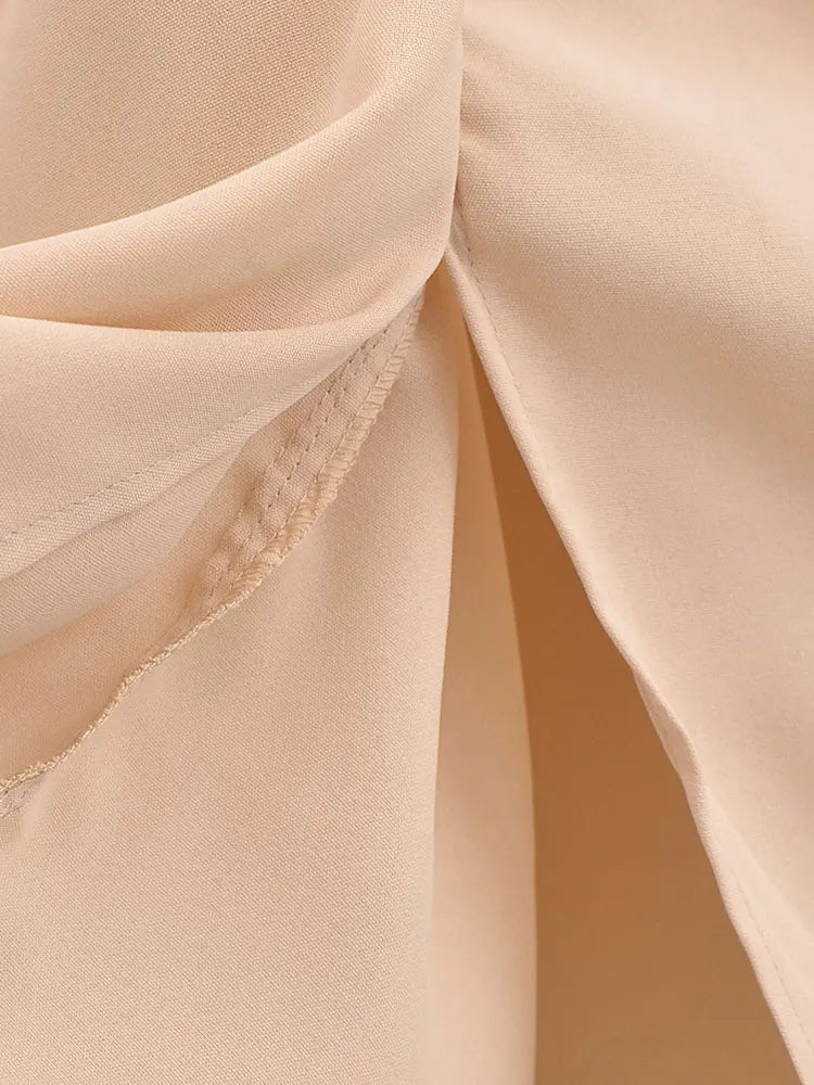 Elegant Solid Waist Fitted Draped Dress