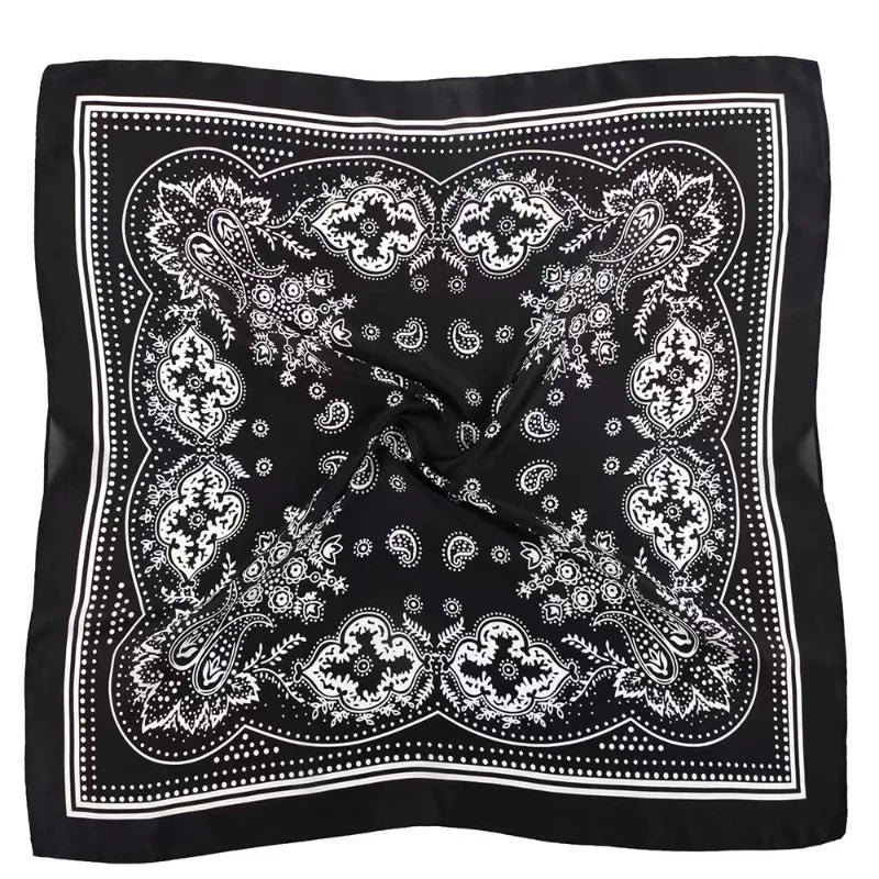 Scarf 70cm Black Hip Hop Bandana Kerchief Paisley