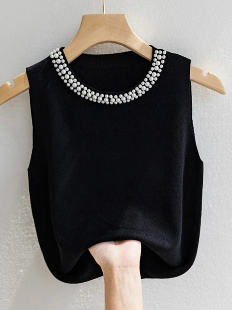 Knitted Tank Female Sleeveless Casual Thin Tops