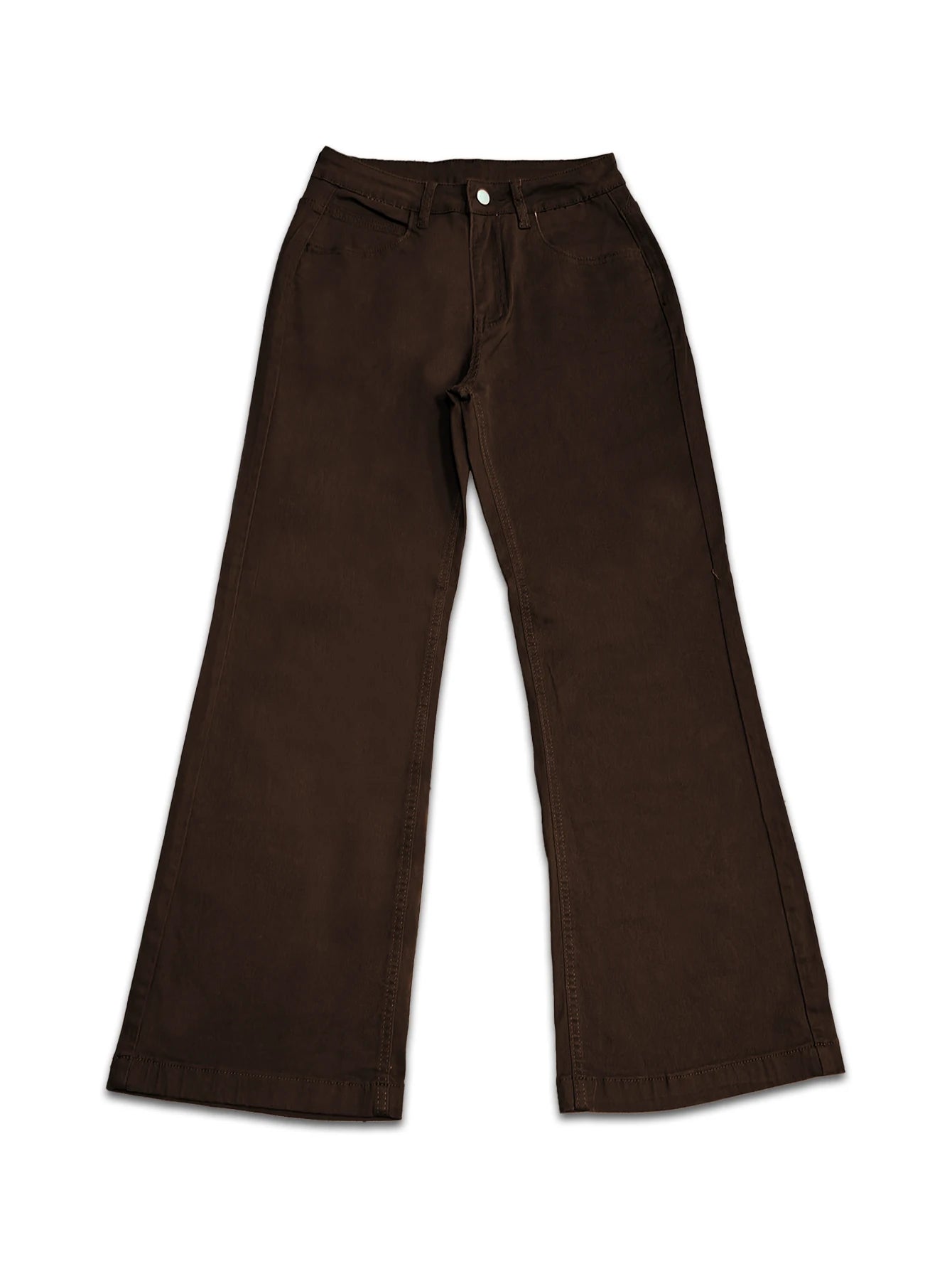 Women's retro brown wide-leg jeans