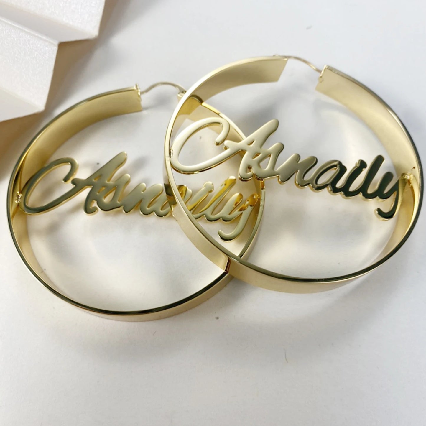 Hoop Welded Letter Earrings