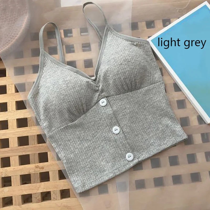 Women Knitted Tank Top Strap Vest