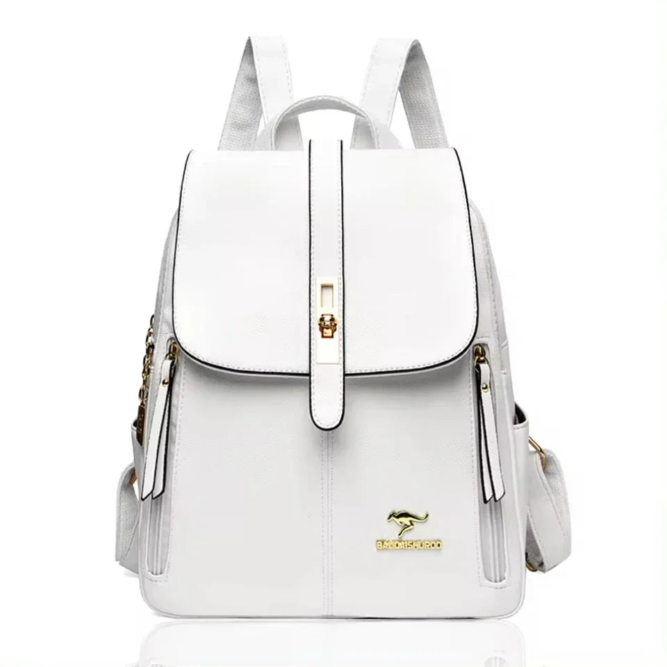 Women Large Capacity Backpack High Quality Leather Vintage Bags