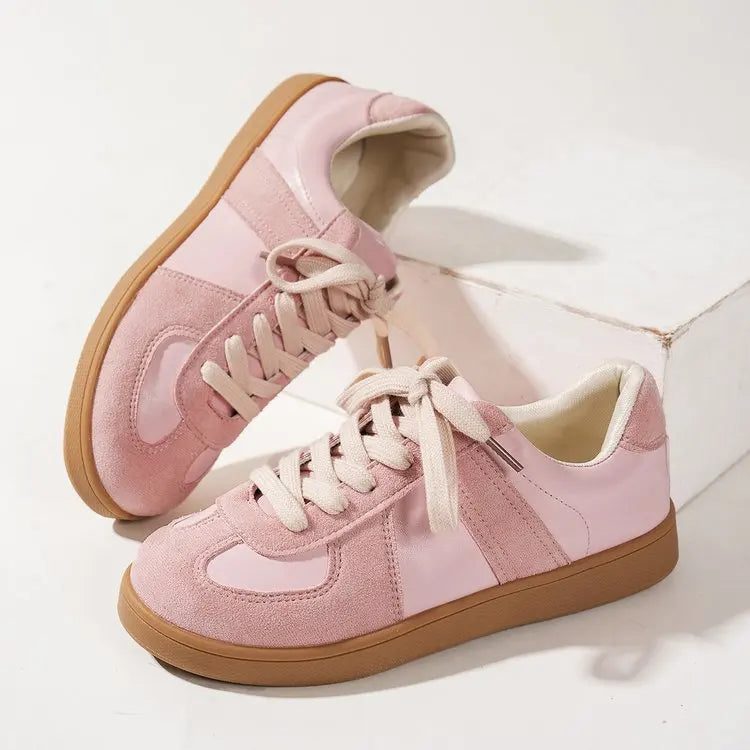 Women's Flat-bottomed Sneakers Casual Lace-up Comfortable Low-cut Shoes