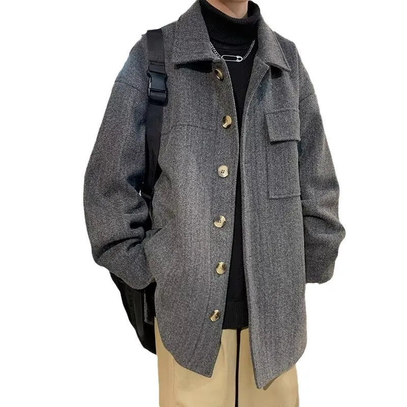 Men Mid Length Coat Wool