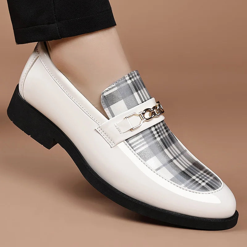 Men's Dress Shoes Pointed Leather Shoes Slip on Casual Shoes