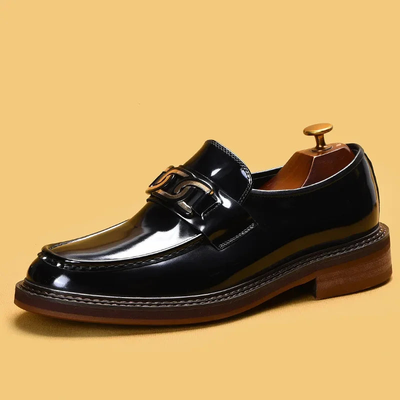 Slip on Dress Shoes Men Genuine Leather Italian Loafer Shoes