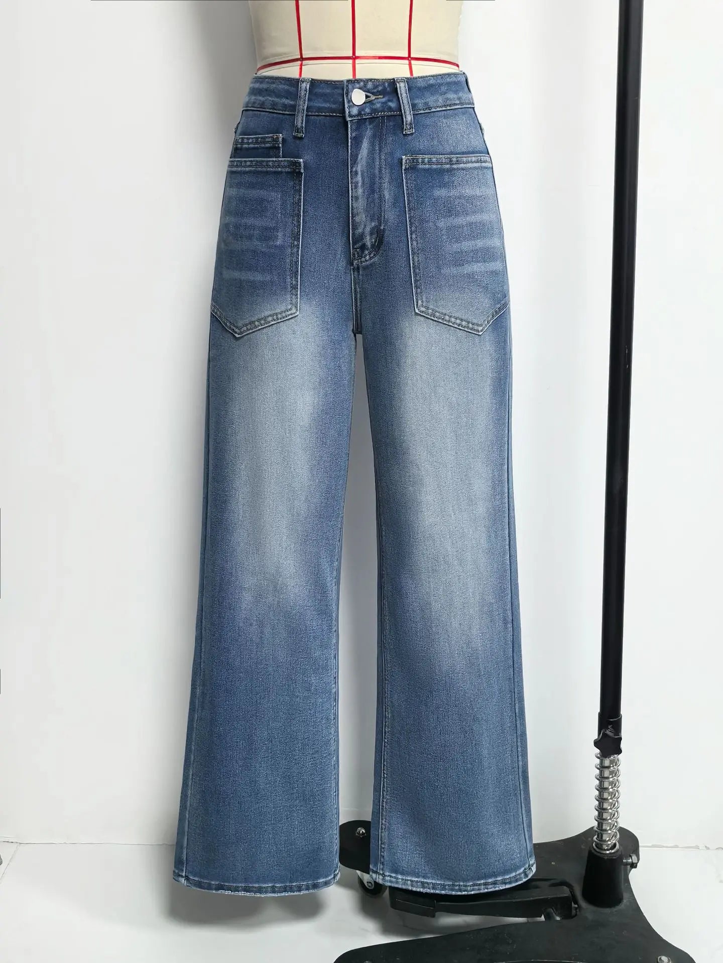 Women's Denim Pant Vintage Wide Leg Long Pants