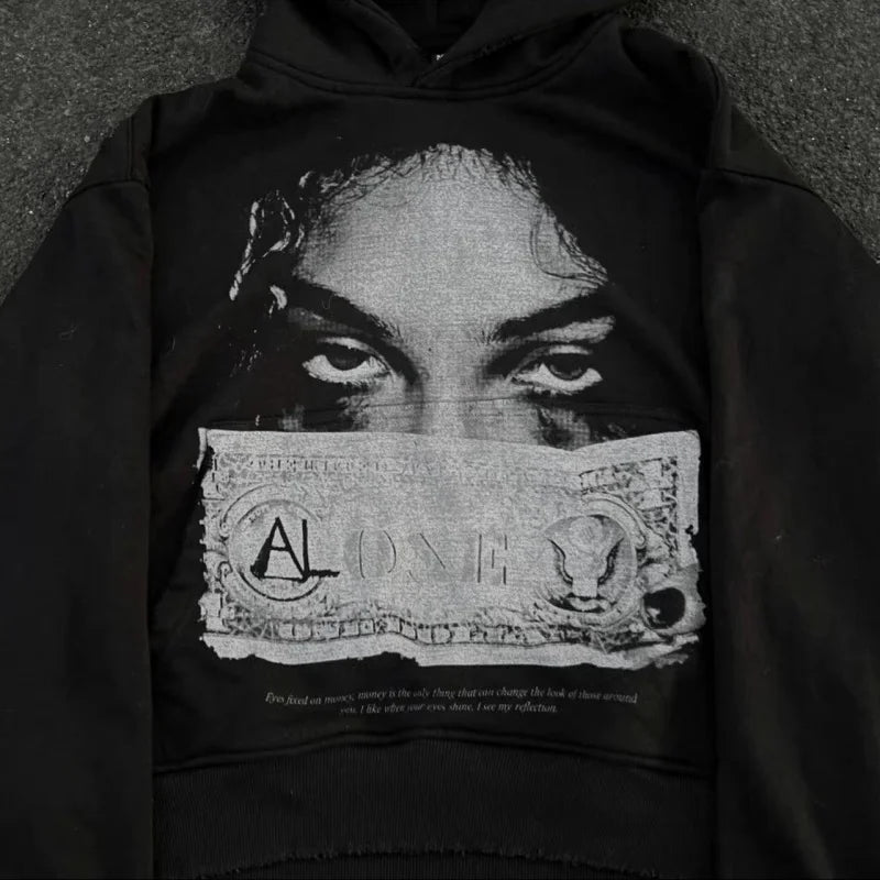 Woman Sweatshirts Streetwear Hoodie Aesthetics Graphic Print Clothes Oversized Pullover