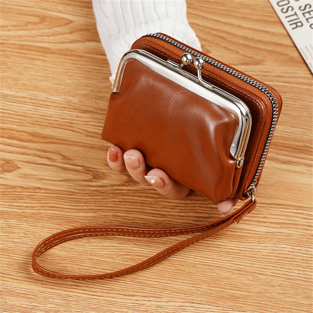 Women's Wallet Fashionable and Minimalist Wrist Strap Short Zero Wallet