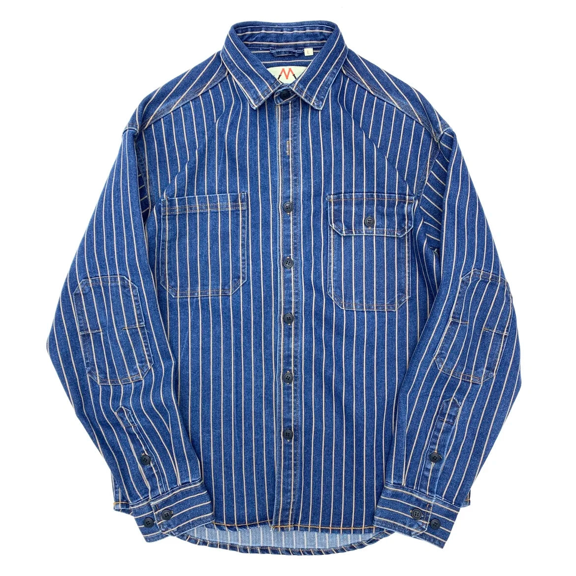 Retro Heavyweight Striped Denim Shirt Jacket