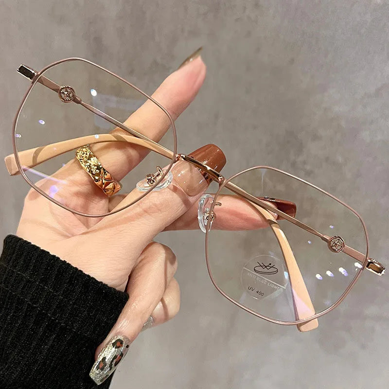 Fashionable Trendy Glasses For Women With Polygonal Glasses