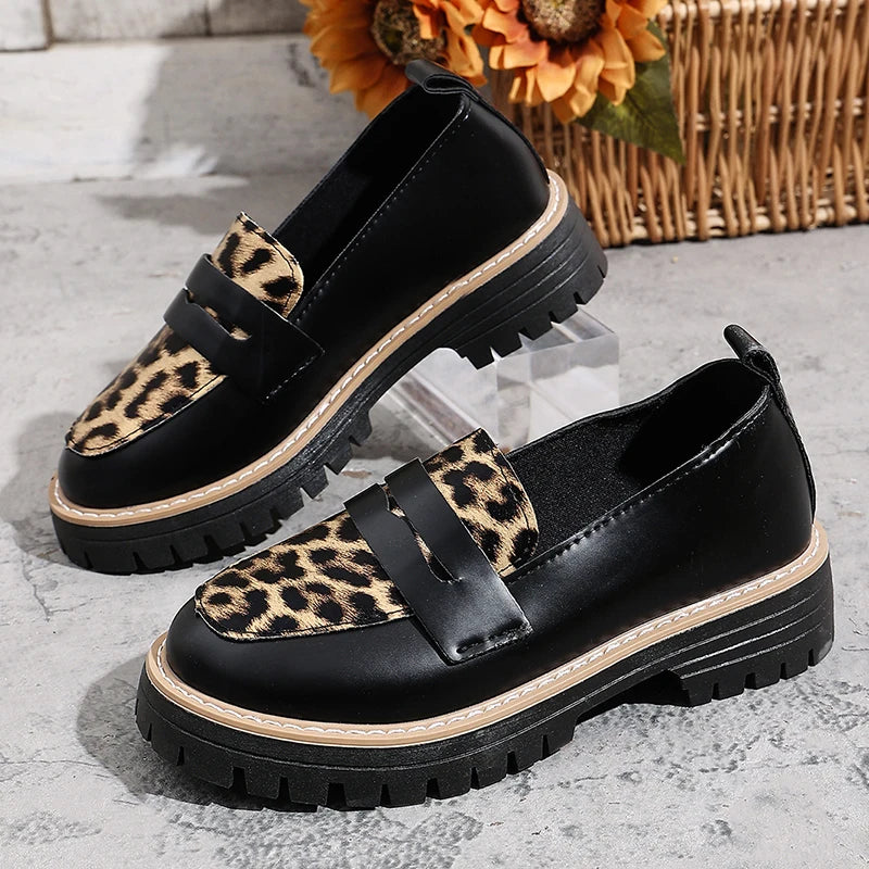 Women Loafers Leopard Print Casual Shoes