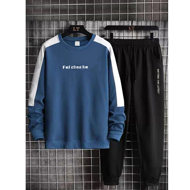 Men's Outdoor Sports Leisure 2PCS Sports Set Long Sleeve Hoodie