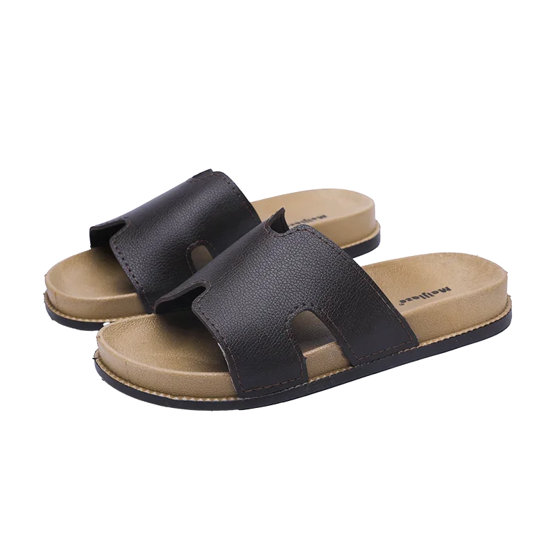 Black Slippers Man Comfortable Soft Platform Slippers