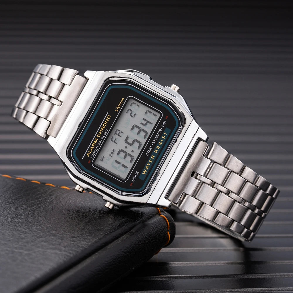 Digital Watches For Men Sports Waterproof Bracelet Clock Gold