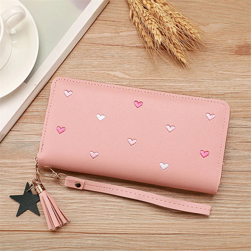 Women Long Wallets Purses Luxury Love Heart Wallets