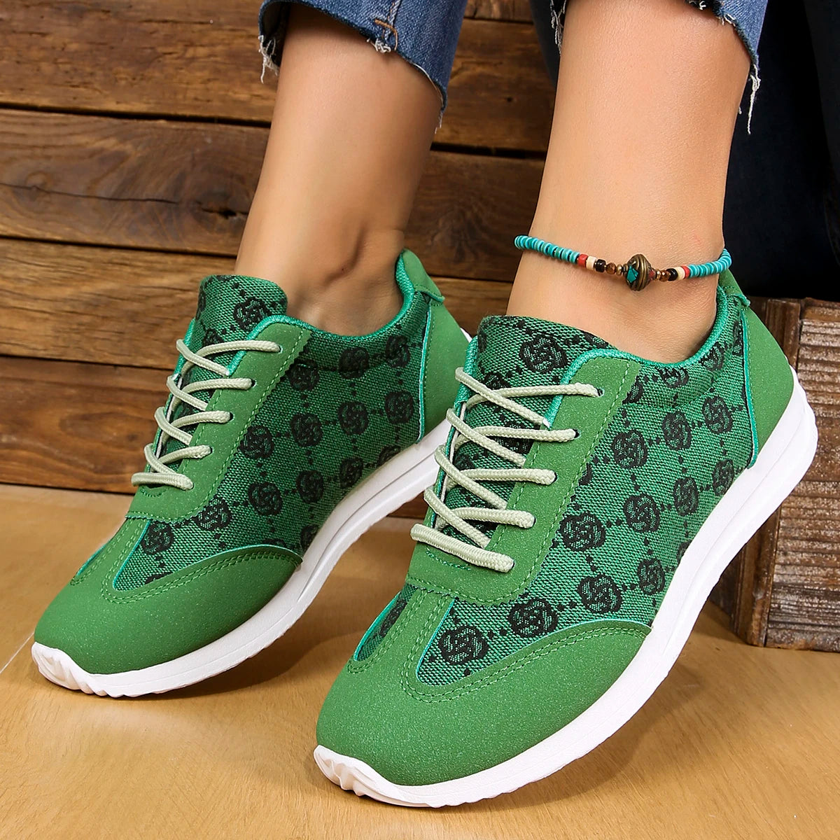 Women Fashion SneakersCasual Comfortable Lace Up Walking Shoes