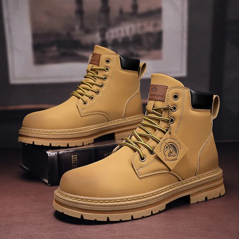 High Top Boots Men's Leather Shoes Ankle Boots for Men