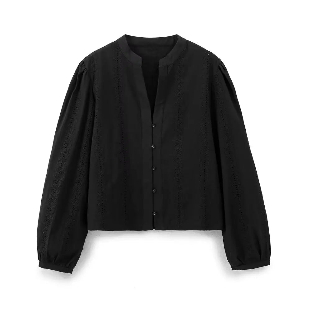 Embroidery Blouses For Lady Fashion Vintage Blouse