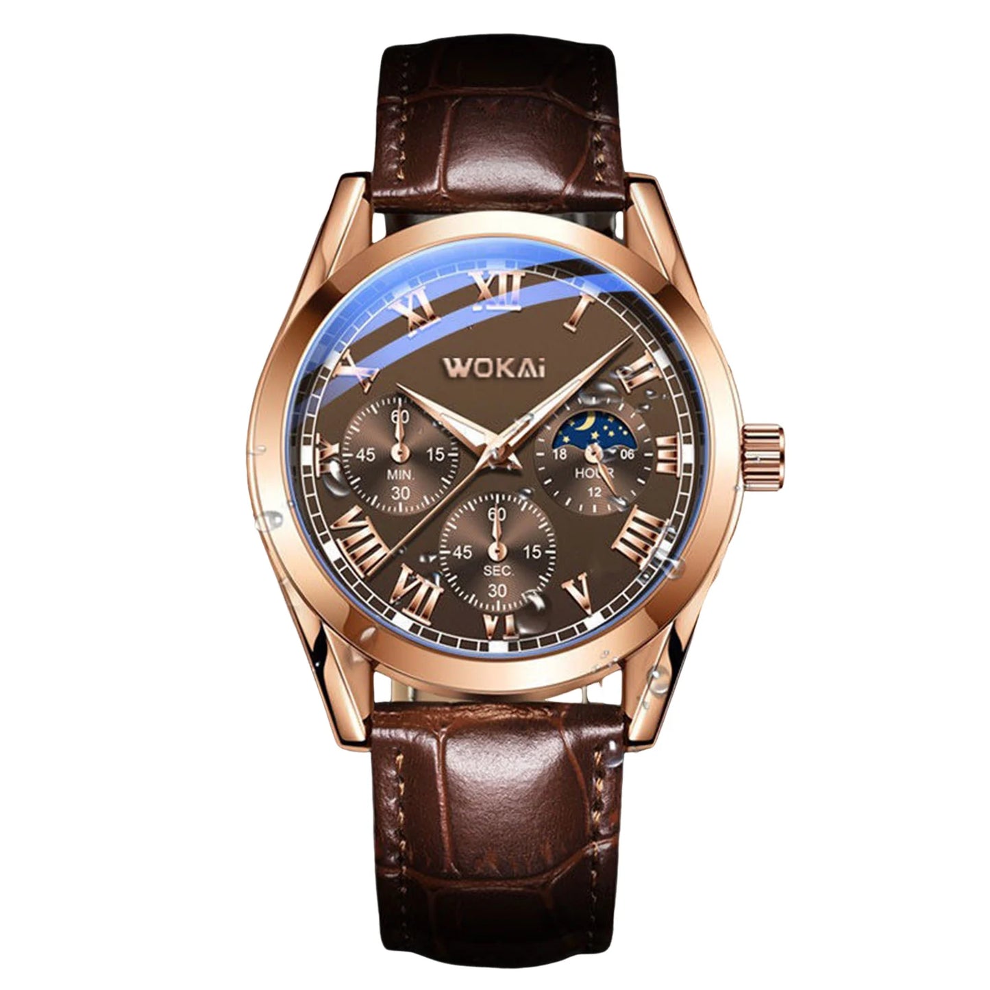 Fashion Men Luxury Watches Mens Business PU Leather Quartz Watch