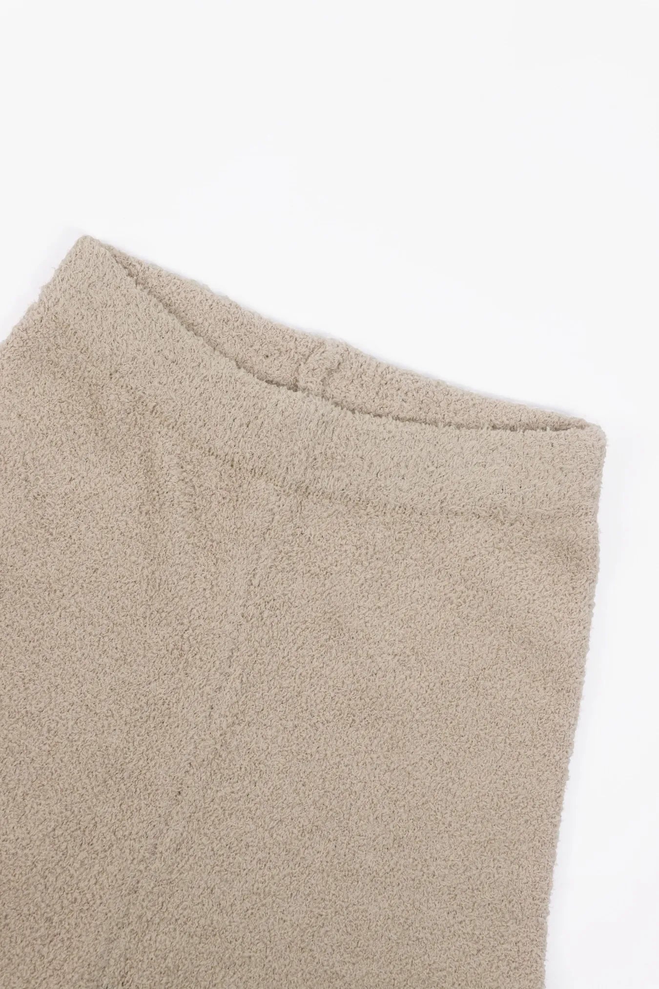Women's Beige Oversized Knit Two-Piece Set with Half-Zip Sweater
