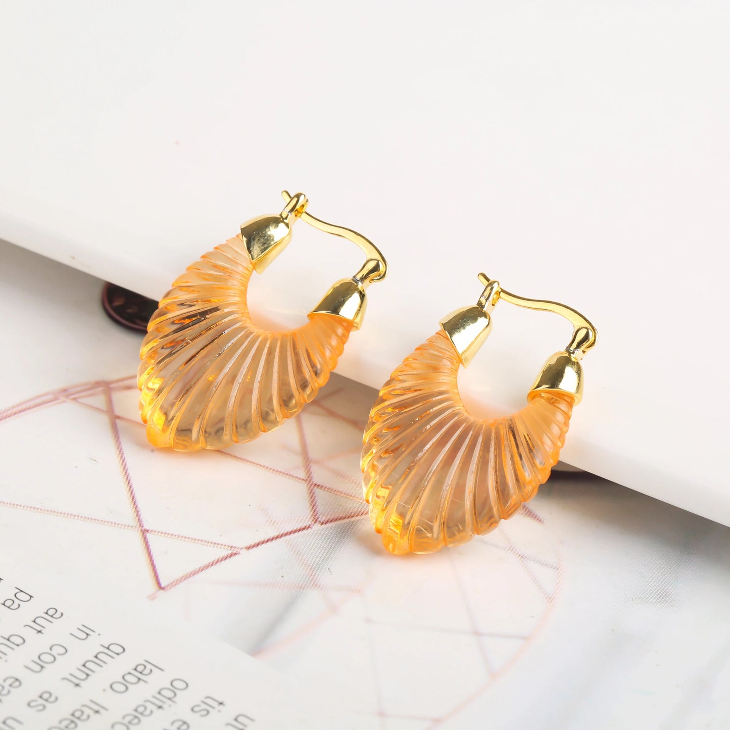 Transparent Crystal Irregular Curved Simple Earrings