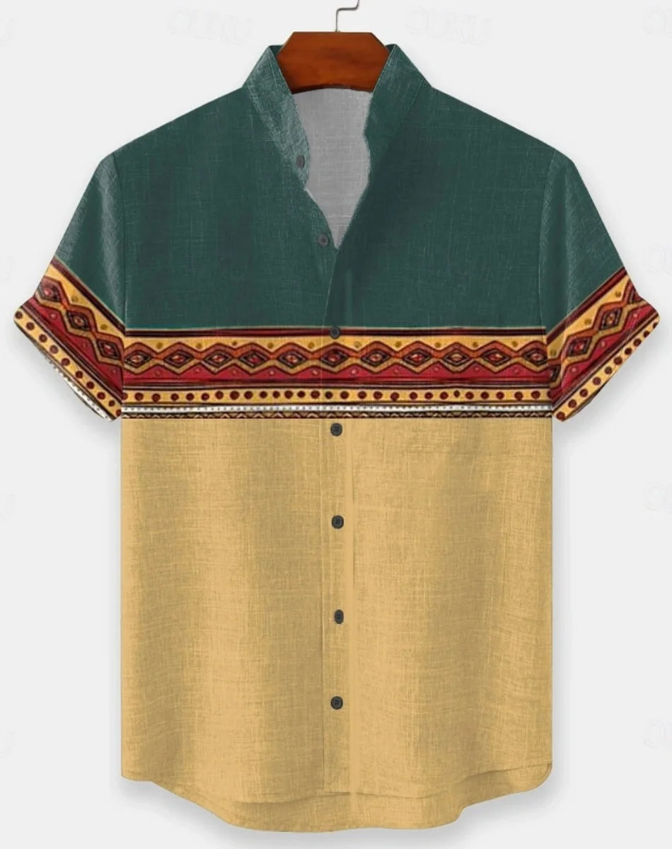 men's linen shirts, 3D printed beach shirts