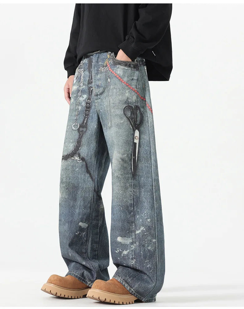 Men's Loose Wide-Leg Pants,
