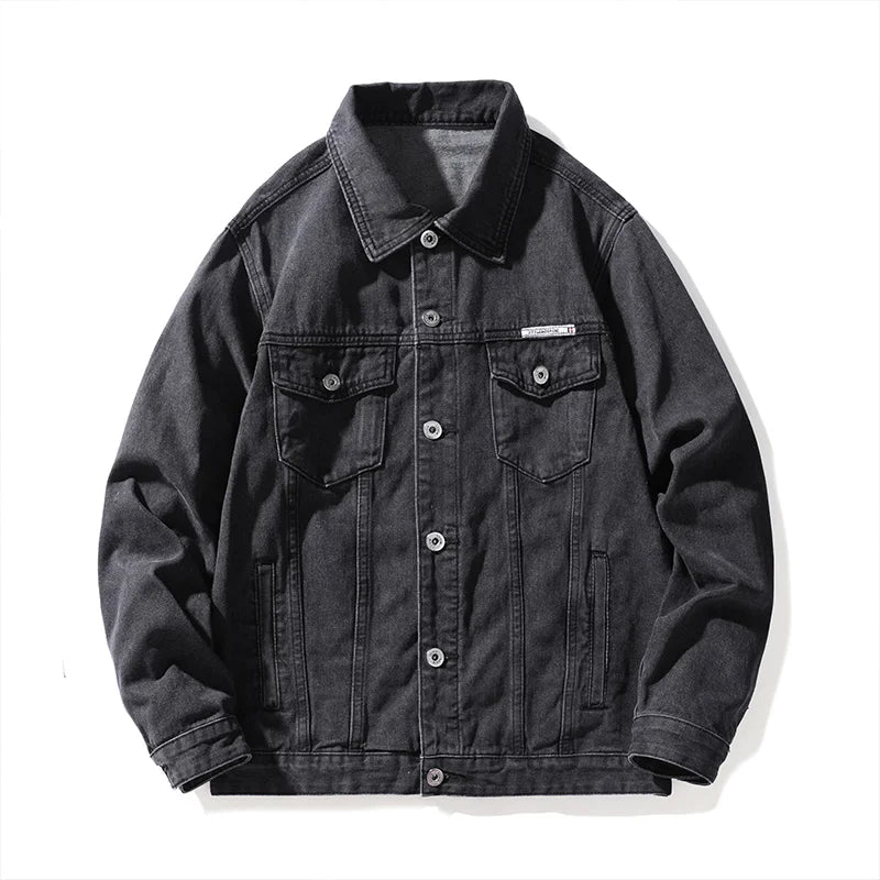 Men's Denim Jacket Falling Shoulder Pocket Fashion Denim Shirts