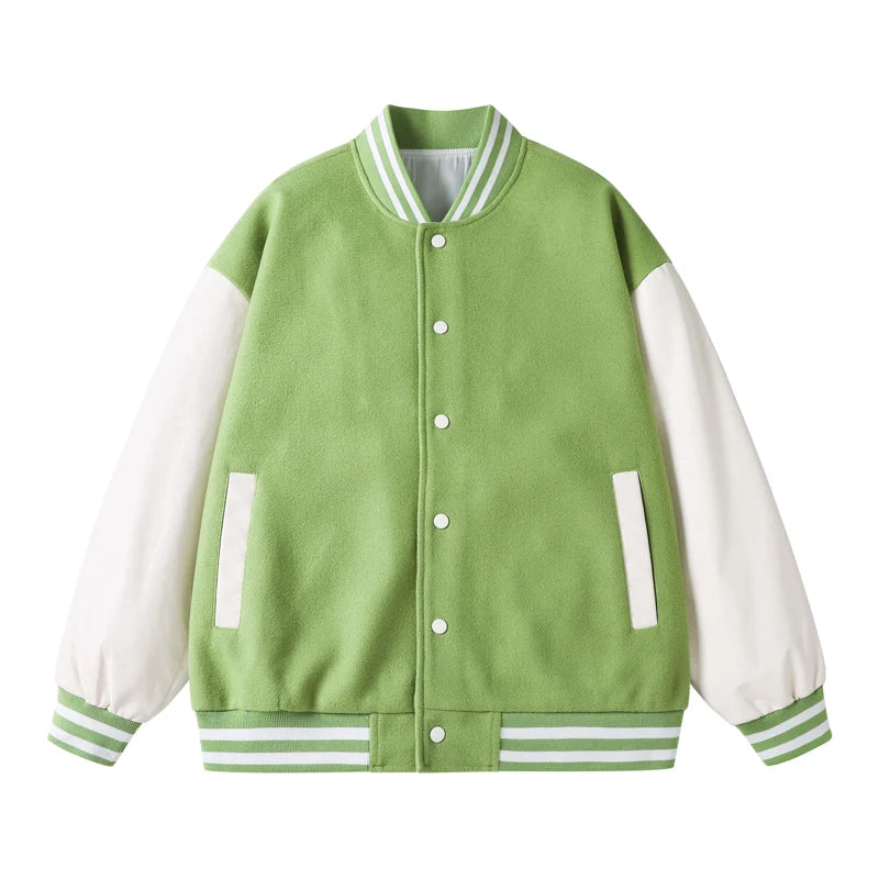 Varsity Jackets Button Leather Sleeve Men Custom Logo