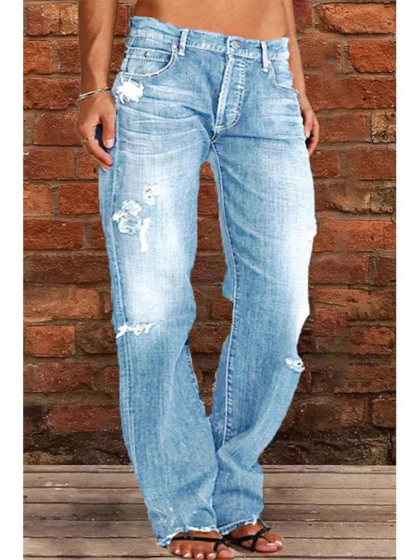 Women's Jeans Slim Fit Straight Leg Jeans