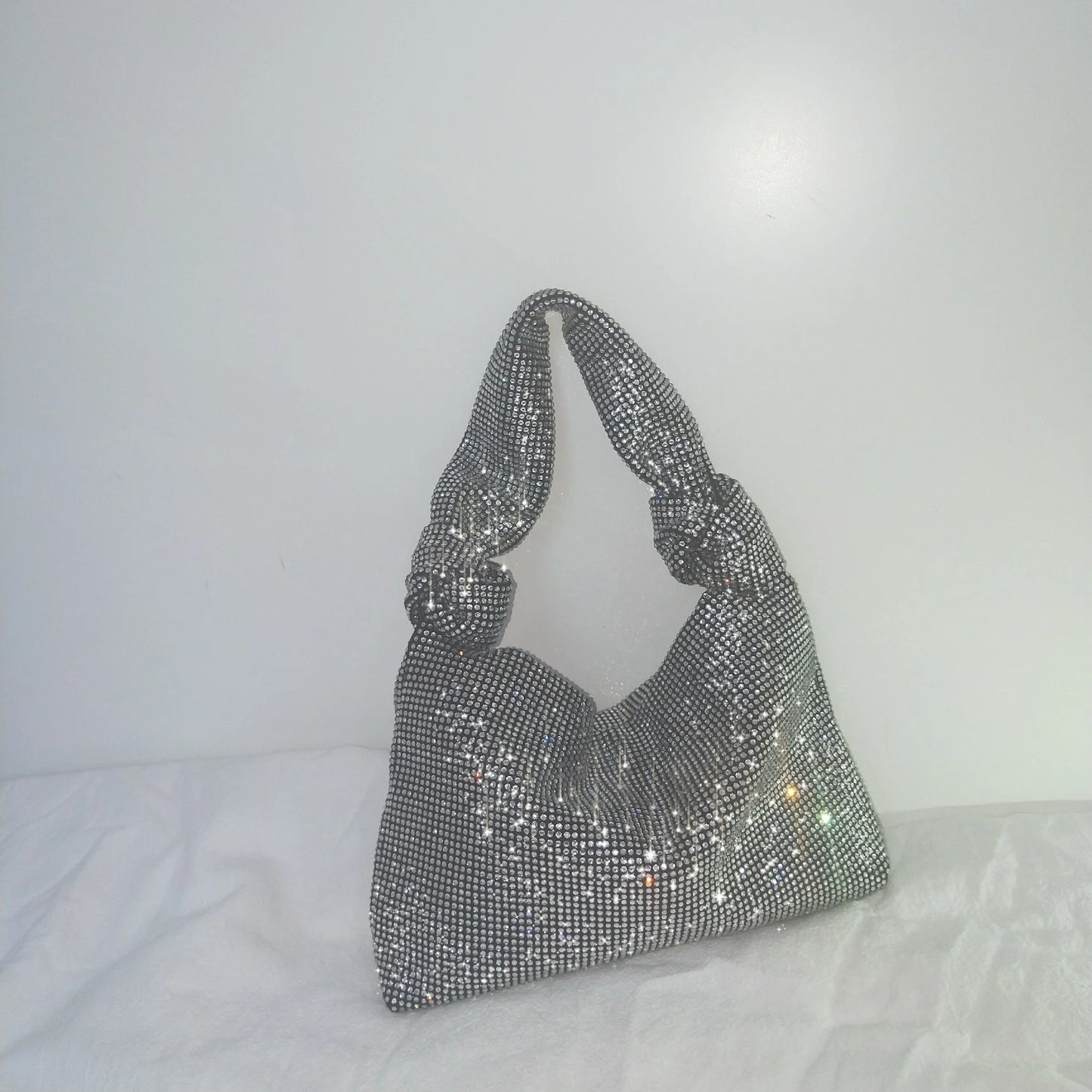 Handbags for Women Silver Black Rhinestone Evening Bags Small Clutches Bag